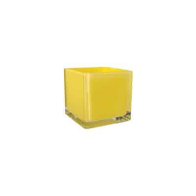 Cubes 4x4x4 opaque lollipop yellow 12/cs