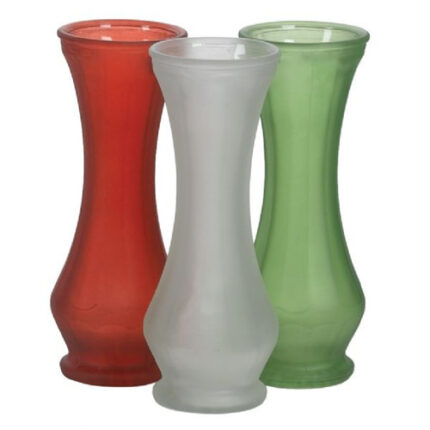 Glass frosty xmas 9" 3sty 12cs