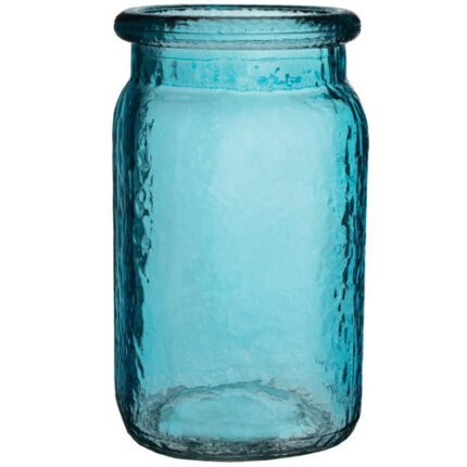 Hammered Jar 6 1/2" vintage blue 24cs
