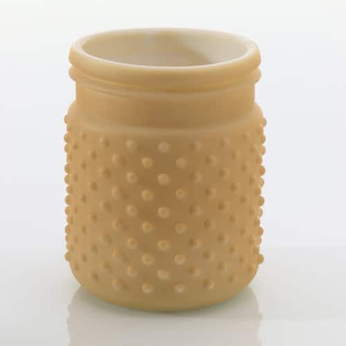 0a560011-5792-4820-bd23-fb29cd7f695e.jpg Hobnail Jar 4"x5" peach each - Image 1