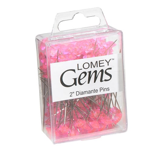 0ad95512-8314-4a1d-b1cc-b94b6cec9c64.jpg Pins Diamonte Pins Pinks 100pk - Image 1