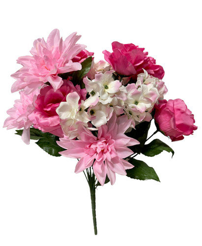 Dahlia/rose/hydrangea pink bus