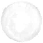 Mylar white round balloons 5/p