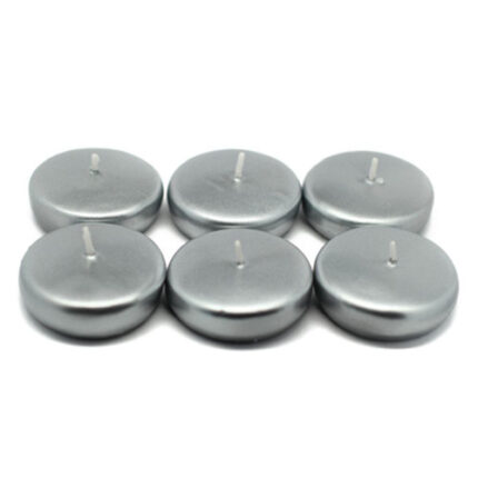 Floating Candles 2" Silver metallic 6pack
