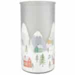 Cylinder Winter Village 4"x8" 12cs