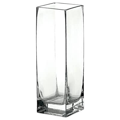 Square vase 8 1/2"x3"x3" 6cs