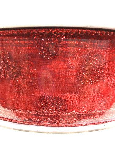 #9 red sheer w/red glittered h
