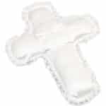 SATIN pillow CROSS lace edge each