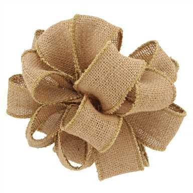 Burlap #40 Natural Wired 10yds