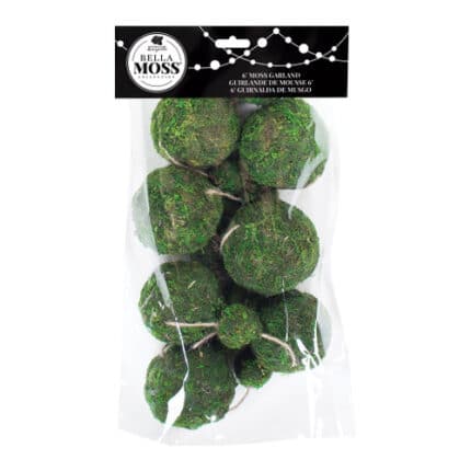 MOSS ball garland green 6FT, 1"SPHERES