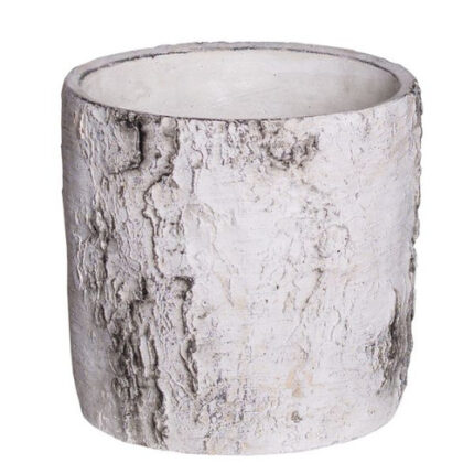 BIRCH CYLINDER CERAMIC POT RND 7"  EACH