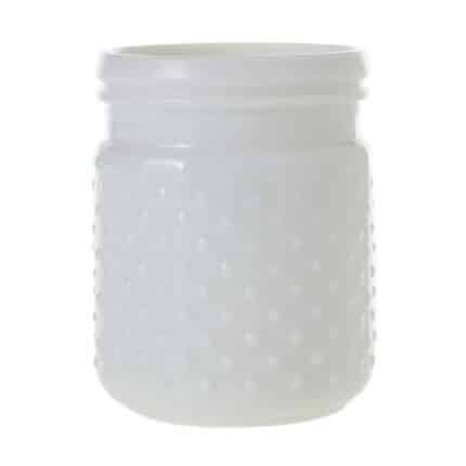 Hobnail Jar 4"x5" white each