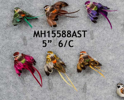 BIRDS 5" FEATHER MH 15588 AST