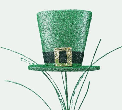 Leprechaun Hat 5"x4" on 12" pick