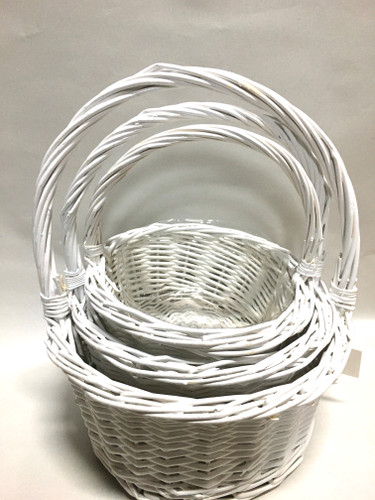 Bskt setx3 round white (9 1/2", 8", 6 1/2")