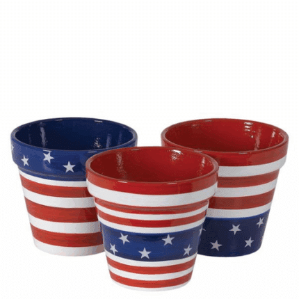 Round stars/stripes pot #3920 each