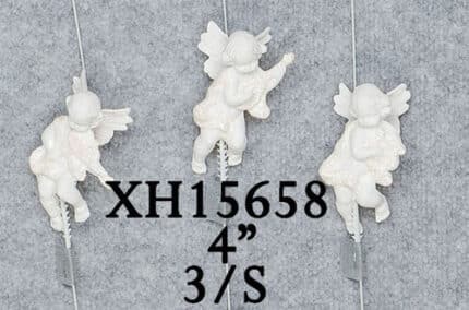 PICK CHERUB 4" WH GLITT 5658