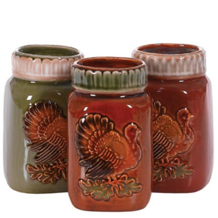 Ceramic Mason Jar Turkey 5.75" ea7762PTR/1TK