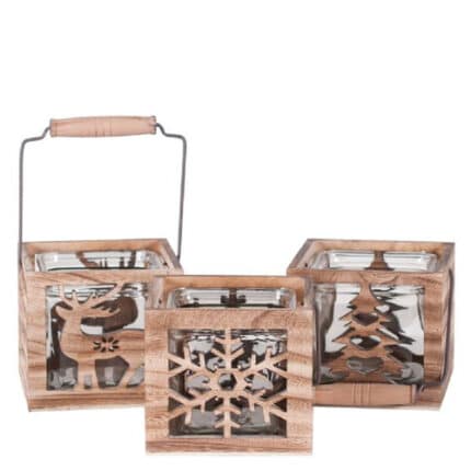 Rustic wood seasons 5"x5"x5 planters each