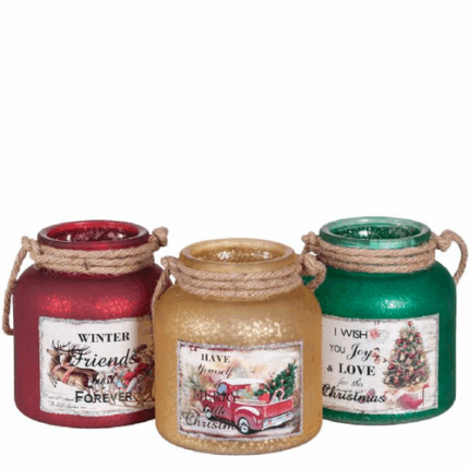 Christmas jars w/led votives each