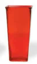 VASE Sq Red Tapered 9"x3.75"12