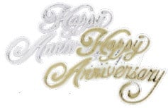 PICK HAPPY ANNIVERSARY gold/silver 1DOZ
