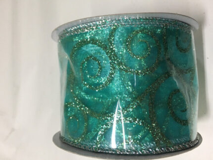 #40 DWI Turq sheer w/gold swir