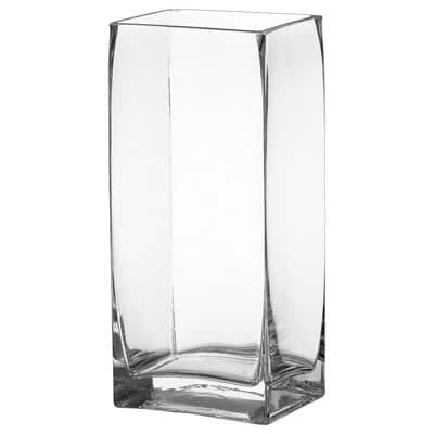 Rectangle vase 4"x3"x8 3/4" 6cs