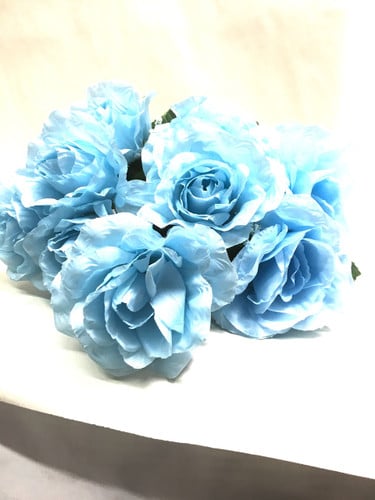 Silk Open Rose Bu w/gyp #1680b