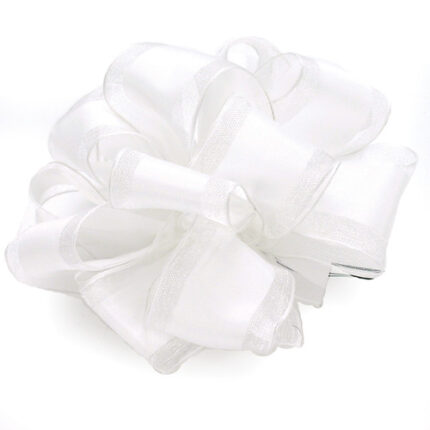 #9 white satin w/sheer edge 50yrds