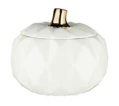 Pumpkin Geo White Ceramic 6 7/8" (each)