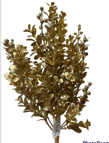 Metallic greenery asst w/berri