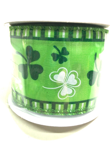 #40 grn stn w/wht-grn clovers