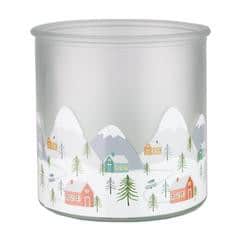 Cylinder Winter Village 4 3/8"x4 3/4" 12cs