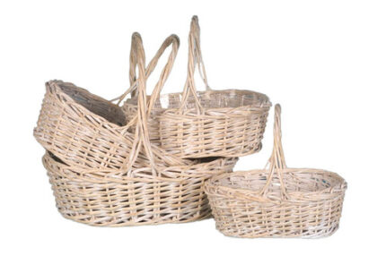Bskt Setx4 Oval wht wsh willow
