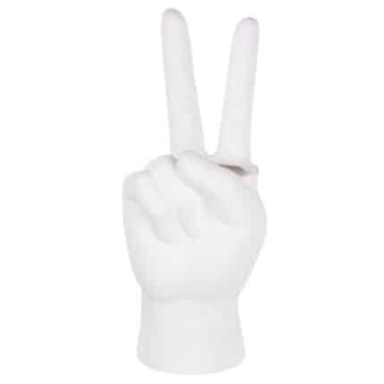 Peace sign planter matte white each