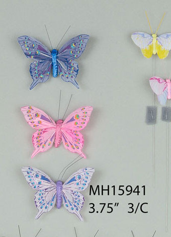 BUTTERFLY 3.75" feather 1dz/bx