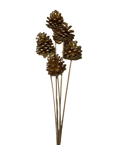 CONES Gold Glitter on Stems(5/