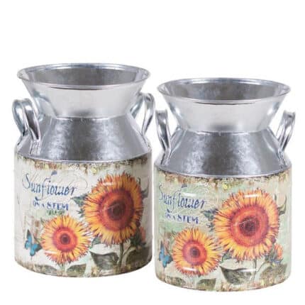 Metal Sunflower Milkjug 9.5" ea 6002MT/1VSF