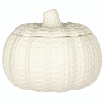 CER pumpkin 6 7/8 w/lid ivory