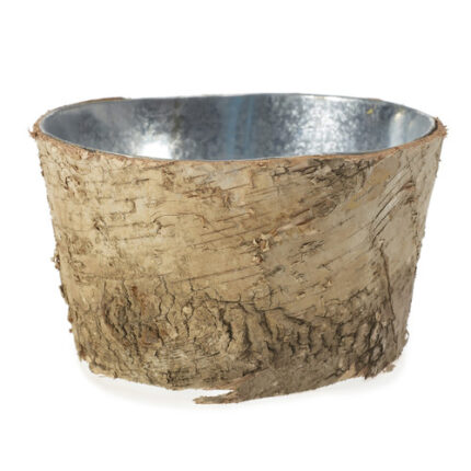 Birch Planter w/ zinc 6.5"x3.5" each