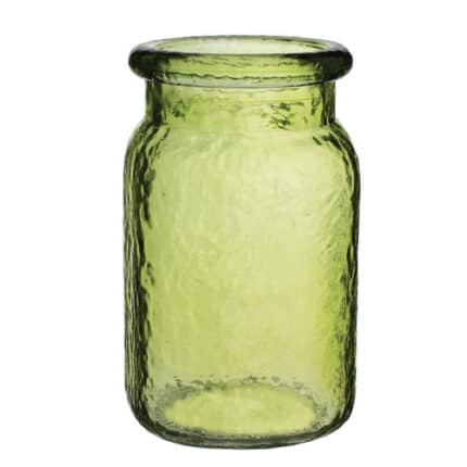 Hammered Jar 5 1/2" vintage green 24cs