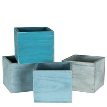 Wood sq box 4.75" bahama asst