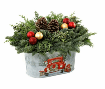 2058 Tin Truck Centerpiece