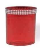 Oval ruby red gem top 6 1/2" ea.