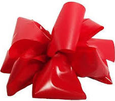 #40 RED PLASTIC RIBBON-BRUSHED