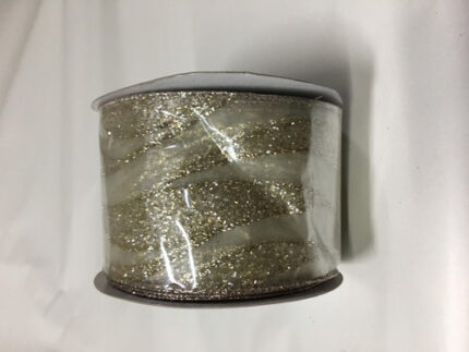 #40 DWI sheer wht w/gold desig