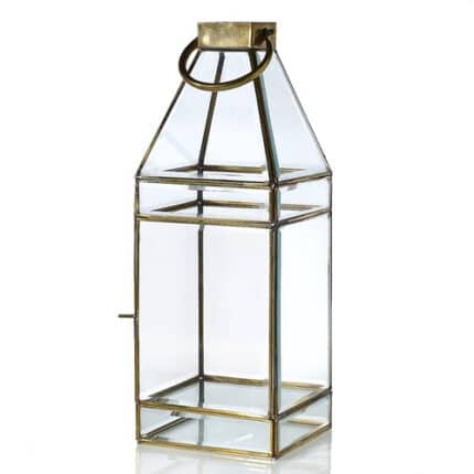 Glass Lantern 6.5"x6.5"x18"