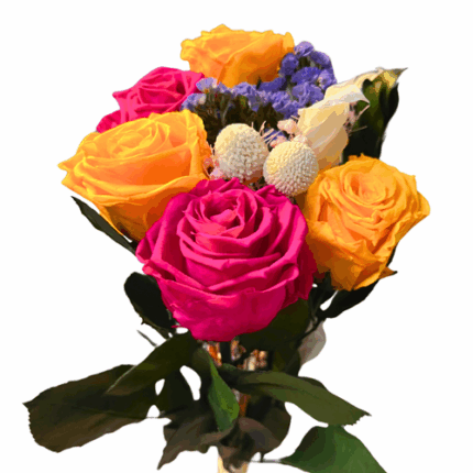 Dried Bouquet Pink&Yellow Rose
