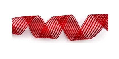 #9 CHIFFON striped red 50yrds